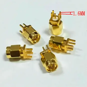 SMA JUNGTIS Žalvario SMA male plug lydmetalis dėl PCB įrašą krašto mount RF jungtis adapteris