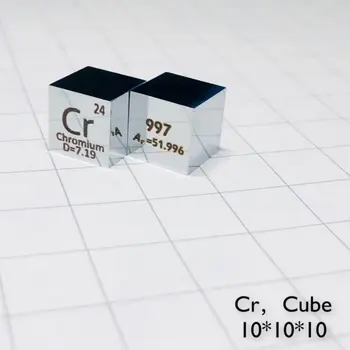 Chromo Cr Periodinės Lentelės Kubo 99.7% Gryno Ilgis 10mm Svoris 7.3 g