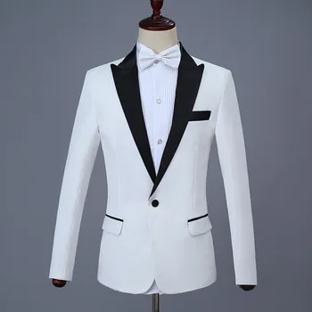 Vyrų kostiumas vyriški laisvalaikio vieną sagtį plonas kombinezonas dviejų dalių kostiumas (striukė + kelnės) kokybės vestuvių jaunikis groomsmen suknelė