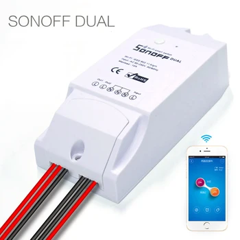 Sonoff Dvigubas Valdymas 2 Gaujos Wifi Šviesos Jungiklis Wi-Fi Smart Switch Smart Home Wi-Fi Nuotolinio Valdymo Pultelis Veikia Su Alexa 