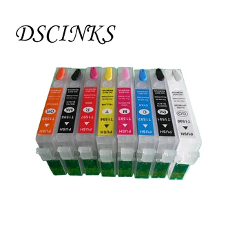 DG-supercolor Daugkartiniai rašalo kasetė su Nuolatinės chip T1590-T1594 T1597-T1599 Epson R2000 spausdintuvo LANKO lustas