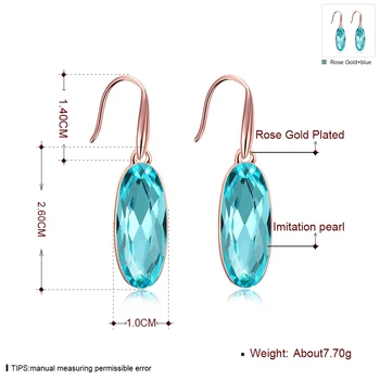 Nauji Karšto Populiarus Rose gold Perdangos Blue Pearl Tabaluoti auskarai už moterų mados juvelyrikos E2025