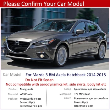 4Pcs Nustatyti Mazda 3 BM Axela Hečbekas~2018 Automobilių Purvo Atvartais, Priekyje gale Mudguard Splash Apsaugai Sparnas Mudflaps 2016 2017