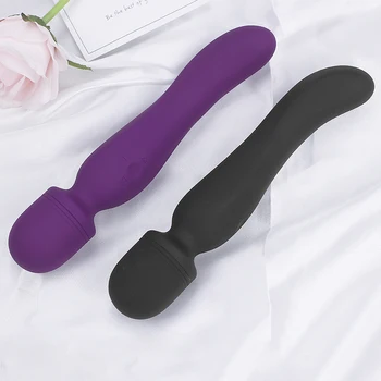 Khalesex Galingas clit Dual Vibratoriai Moterims USB Mokestis AV Magic Wand Massager Vibrator Suaugusiųjų Sekso Žaislai Moteris Masturbator