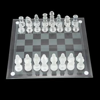 8 Colių Tarptautinės Šachmatų Žaidimas,Pilnas Stiklinių Šachmatų Rinkinį 32 Gabalus Žaidimas & Taryba Žaisti
