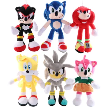 6 Stilius juokingas 28cm Sonic Pliušiniai Žaislai Lėlės Juodas) Blue (mėlynas Šešėlis Sonic Pliušinis Minkštas Įdaryti Žaislas Vaikams, Vaikų, Kalėdinės Dovanos