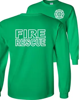 Marškinėliai Priešgaisrinės Gelbėjimo Ugniagesiai ilgomis Rankovėmis Vyrų T-Shirt hip-hop Medvilnės juokinga t shirts