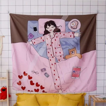 Mergina Kambario Sienų Dekoras Gobelenas Kawaii Anime Dekoro Fone Audinio Naktiniai Paslaptis Vietos Bendrabutyje Miegamasis Ins