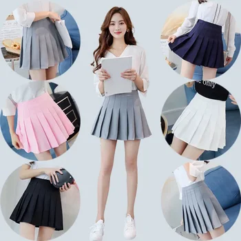 Ulzzang Mini Klostuotas Sijonas Moterims Vasaros 2019 Harajuku Kawaii Sijonai Moterų Korėjos Moksleivė Streetwear Didelis Liemens Sijonai