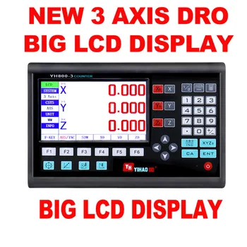 3 Ašių Skaitmeninių Vaizdų už Staklės, Frezavimo Staklės LCD DRO Set + 3 VNT 5U Slim Tiesinės Skalės Kelionės Ilgis 50mm 1000mm