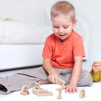 1-10 Unpaint Mediniai Matematikos Skaitmeninis Žaislai, Statyba Blokai Kūdikių Medienos Balanso Modelis Jenga Švietimo Montessori Įspūdį Žaislas Vaikams
