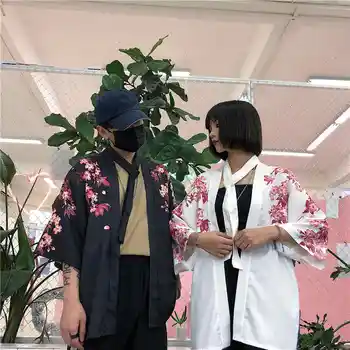 Neploe Moterų Harajuku Cardigan Japonų Kimono Vasarą Skaitmeninis Atspausdintas Laisvi Marškinėliai Topai Atsitiktinis Moteris, Vyras Kimonos Kailis 36192