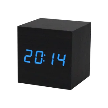 2019 garso Kontrolė Signalizacija Medienos cube Laikrodis LED Kalendoriaus Kūrybos ekranas Miegamasis Studentų stalo žiūrėti