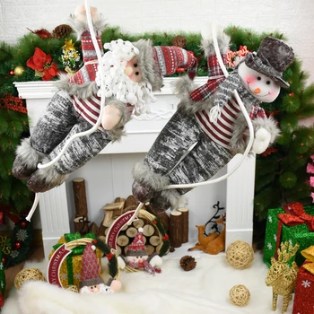 Kalėdinė Dekoracija Didelis dydis 55cm Santa Claus Snoman Laipiojimo Lyno vidaus/Lauko Sienos, Lango Kabo Kalėdų Ornamentu