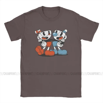 Cuphead Vyrų T Shirts Žaidimas Mugman Taurės Pelės Animacinių Filmų Animacija Žaidėjus Laisvalaikio Marškinėliai Trumpomis Rankovėmis T-Shirt Grynos Medvilnės Vasarą