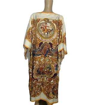 Afrikos Suknelės moterims 2020 nemokamai Dydis Senovinių karališkosios stilius spausdinti Šilko kaftan Maxi suknelė Elegantiškas Kuveitas Vasaros Ramadanas suknelė