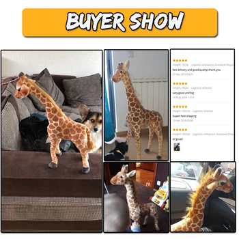 Mielas Didžiulis Žirafa Pliušiniai Žaislai Tikroviška Animacinių Filmų Gyvūnų Įdaryti Lėlės Realus Modeliavimas Elnias Minkšti Žaislai, Kalėdų Dovanos
