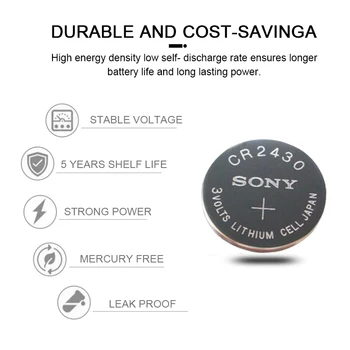 2VNT Sony 3V DL2430 BR2430 ECR2430 CR2430 Žiūrėti Mygtuką Monetos Ląstelių Ličio Baterija Žiūrėti Baterijų Poliai Bouton