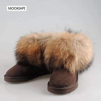 2019 Nemokamas pristatymas! Prekės natūralios odos ir Fox Vilnos žiemą šilti sniego batai moterims, batai,8 spalvos