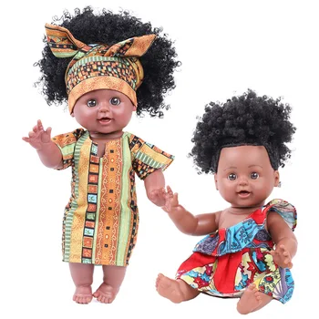 Vaikams Geriausia Playmates Modeliavimas Afrikos Mergaitė Berniukas Reborn Baby Doll Puikūs Garbanotas Plaukų Naujagimių Lėlė, Vaikams, Žaislai, Dovanos