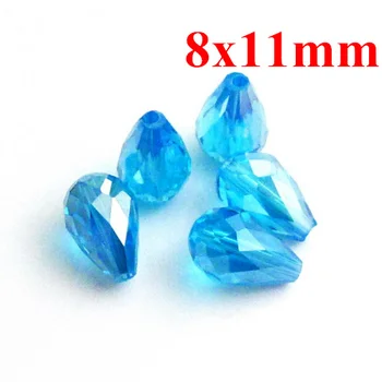 Nemokamas pristatymas AAA Aukščiausios Kokybės 8x11mm 5500 ašaros kristalų, stiklo karoliukų ežero mėlyna AB spalva 200pcs/daug T8110404AB