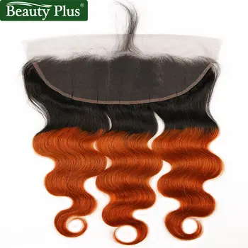 Oranžinė Plaukų Ryšulius Su Priekinės Ombre Kūno Bangų Paketų Su Priekinės 13x4 Peru Remy Žmogaus Plaukų Pynimas Tamsios Šaknys Kūdikio Plaukų BP