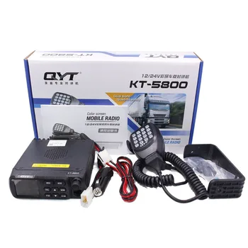 QYT KT-5800 12/24V VHF UHF Dual Band Mobilus Transiveris Sunkvežimių Quad-Laukimo Ekrano Spalvos Mini Automobilių Kumpis Radijo Amador QT5800