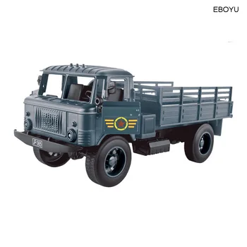 EBOYU 1:20 Traukti ir Eiti Mini Sunkvežimis Diecast Karinės Klasikinis Sunkvežimių Armijos Automobilių Žaislas Retro Metalo Surinkimo Transporto priemonės 12003E