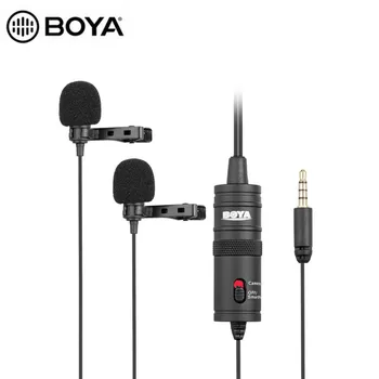 Mikrofonas BOYA BY-M1DM 6m Clip-on Lavalier Mini Garso Įrašo Kondensatoriaus Atvartas, Mic, 