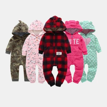 2018 m. Rudenį, Žiemą Šilta Kūdikiams Animacinių filmų Gobtuvu Runos, kūdikių mergaitės jumpsuits Kūdikių naujagimių berniukų kostiumai