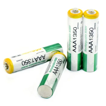 2vnt/daug 1.2 V AAA daugkartinio įkrovimo baterija didelės galios aukšto tankio 1350mAh AAA tipo įkraunamos NI-MH baterijos