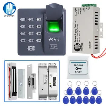Prieigos Valdymo Sistemos Rinkinys, Biometrinių pirštų Atspaudų Skaitytuvas su Magnetine Spyna DC12V elektros Energijos Tiekimo su 10 RDA Keyfobs Atvykimo Saugus