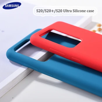 Originalus Samsung Galaxy S20 plius S20 Ultra silikono atveju Soft-touch atgal apsaugoti padengti atveju S20+ S 20 telefono apvalkalas su dėžutė