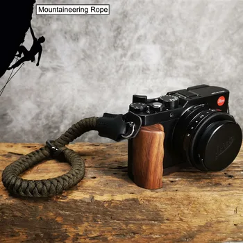 Laipiojimo Nailono virvė, natūralios Odos Fotoaparato Riešo Dirželis rankai Fotoaparato 