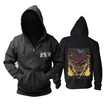 Bloodhoof Slayer Sunkiųjų metalų juoda užtrauktukas hoodie Azijos Dydis