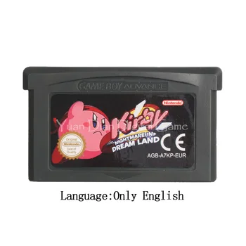 Nintendo GBA Žaidimų Kasetė Konsolės Kortelės Kirby Košmaras Svajonių Žemė ES Versija