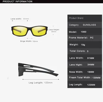 LongKeeper 2019 Naujas Poliarizuota Juoda Geltona Naktinio Matymo Akiniai Nuo Saulės Vyrų, Moterų Vairavimo Žvejybos Sporto Saulės Akiniai Vyrų Eyewears