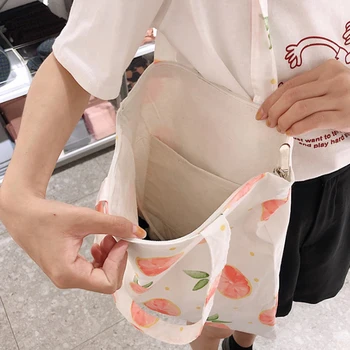 Korėjos peach spausdinimo atsitiktinis mados rožinė pečių maišą didelės talpos Japonijos prašmatnus drobės Derliaus krepšiai