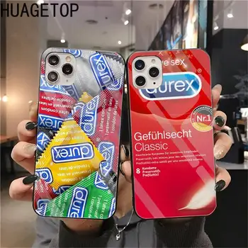 Durex atveju Dažytos Telefono dėklas Grūdintas Stiklas iPhone 11 Pro XR XS MAX 8 X 7 6S 6 Plus SE 