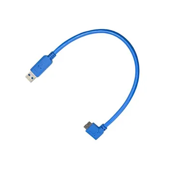 LBSC 30 cm USB 3.0 Male Kištukas Micro B Male 10 Pin 90 Laipsnių stačiu Kampu Trumpas Kabelis