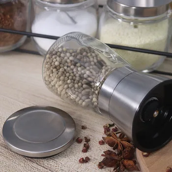 Virtuvės reikmenys Pipirai Malūnas Daugiafunkcinis druskos malūnėlis stiklinis butelis kūno keramikos rotoriaus dydis reguliuojamas virtuvės įrankis