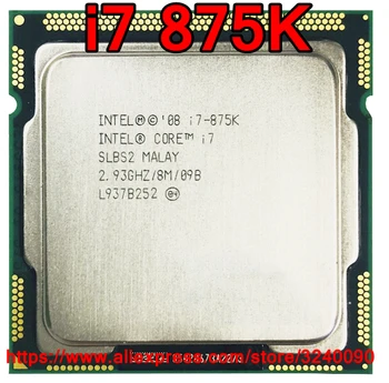 Originalus Intel Core i7 875K Quad Core 2.93 GHz LGA1156 8M Cache, 95W i7-875K Desktop CPU nemokamas pristatymas greitas laivas iš