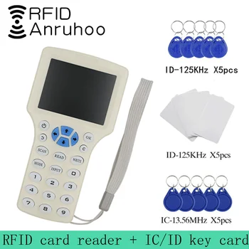 Anglų kalba 10 IC/ID Dažnio RDA Prieigos Kontrolės Kortelės Skaitytuvas NFC Kodavimą Kortelės Rašytojas UID popierinės kopijavimo aparatų matricos Chip Smart Klavišą Kopijuoklis