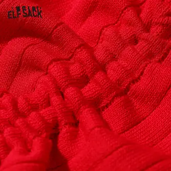 ELFSACK Red Cherry Siuvinėjimo Diržas Apkarpyti Viršūnes Moterų Drabužių 2020 Metų Vasaros ELF Grynas Rankovių Seksualus Ponios Kasdien Saldus Camis Viršūnės
