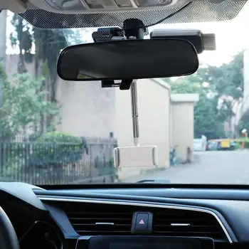 2021 Naujų Automobilių galinio vaizdo Veidrodėlio Tvirtinimą Telefono Laikiklis iPhone 12 GPS Sėdynės Išmaniojo telefono Automobilinis Telefono Laikiklis Stovas Reguliuojamas Parama