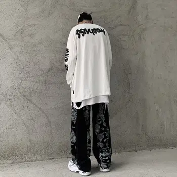 Japonijos Hoodie Streetwear Vyrų Hip-Hop ' Negabaritinių Marškinėlius Prarasti Pora Harajuku Punk Viršūnes Atsitiktinis Pavasarį, Rudenį Roko Hoodies