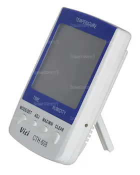 VICHY CTH-608 Didelio tikslumo Skaitmeninis termometras LCD Skaitmeninis Termometras su Drėgmėmačiu Patalpų Elektroninis Temperatūros, oro Drėgmės Matuoklis