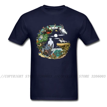 Prabanga Anime T-shirt Vyrai Tees Amžinai Ir Niekada Marškinėliai Atkakli Toli Marškinėlius Totoro Ne Veido Mononoke Spausdinti Drabužius Japonija Stilius