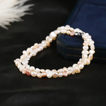 Ponios Ilgi Karoliai Natūralių Gėlavandenių Perlų Vėrinį Mados Klasikinis Boutique Papuošalai