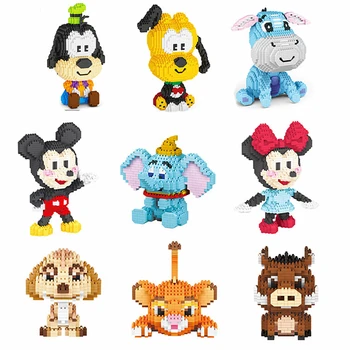 Disney pastato Peliukas mikis ir ančiukas Donaldas blokų, statybinių plytų, žaislų, animacinių filmų personažus, mokymo vaikų žaislas legoeing